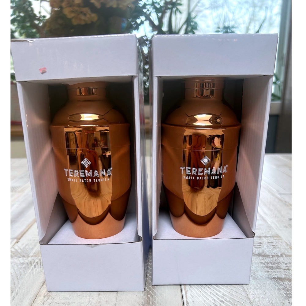Set of 2Teremana Tequila Copper Cocktail Shakers Small Batch Branded Barware New
